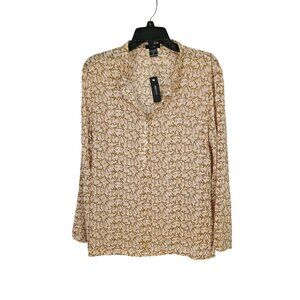 Intense‎ Womens XL Floral Print Blouse Long Sleeve 100% Polyester